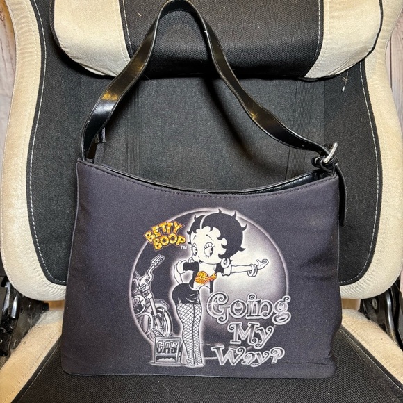 Vintage Betty boop rhinestone biker shoulder bag purse - Picture 1 of 6